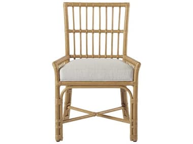 Universal Furniture Coastal Living Clearwater Rattan Natural Fabric Upholstered Arm Dining Chair UF833637