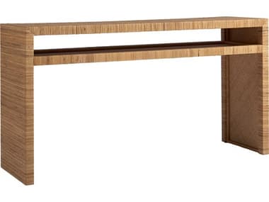 Universal Furniture Coastal Living Long Key 60" Rectangular Wood Wrapped Split Rattan Console Table UF833816