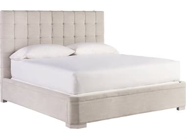 Universal Furniture Miranda Kerr Uptown Alabaster Woven Pewter Beige Upholstered Queen Platform Bed UF956A310B