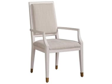 Universal Furniture Miranda Kerr Solid Wood White Fabric Upholstered Arm Dining Chair UF956A627PRTA