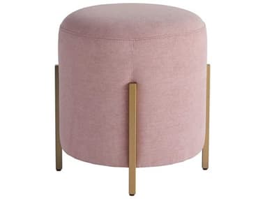 Universal Furniture Miranda Kerr Love Joy Bliss 20" Soft Gold Metal Fairy Tale Blush Pink Fabric Upholstered Ottoman UF956C382