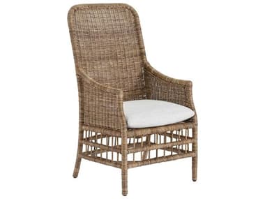 Universal Furniture Modern Farmhouse Irving Rattan Natural Fabric Upholstered Arm Dining Chair UFU011637