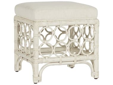 Universal Furniture Getaway 18" Nomad Snow Egret White Fabric Upholstered Accent Stool UFU033D830