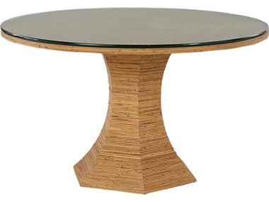 Universal Furniture Getaway Nantucket 54" Round Glass Natural Rattan Dining Table UFU033E654