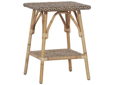 Universal Furniture Getaway Wailea 18" Square Wood Natural Rattan End Table UFU033E802