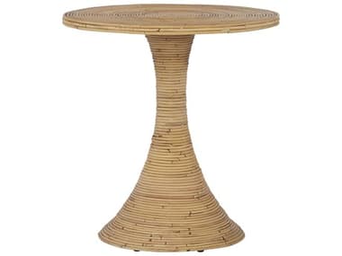 Universal Furniture Getaway Tulum 24" Round Wood Natural Rattan End Table UFU033E814