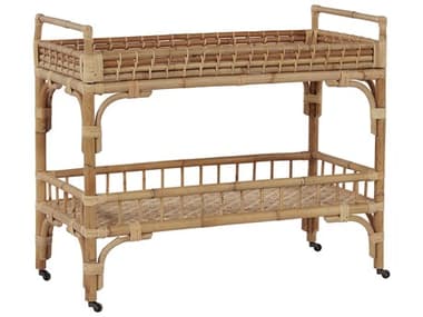 Universal Furniture Getaway 38" Wood Natural Rattan Bar Cart UFU033E890