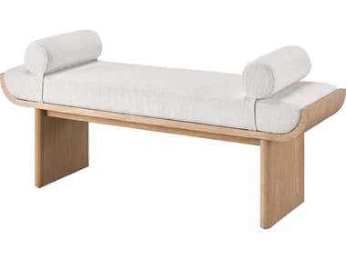 Universal Furniture Nomad 54" Tech Oak Beige Fabric Upholstered Accent Bench UFU181380