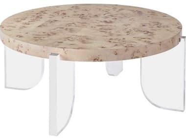 Universal Furniture Tranquility Aerial 40" Round Wood Mappa Burl Cocktail Table UFU195A818