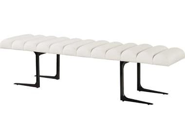 Universal Furniture Erinnv X 72" Endurance Sand Black Chrome White Fabric Upholstered Accent Bench UFU225380