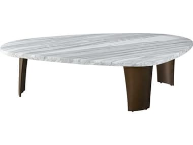 Universal Furniture Erinnv X Ellwood 60" Calacatta Marble Cast Aluminum Cocktail Table UFU225801