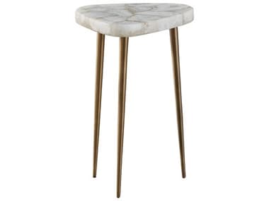 Universal Furniture Erinnv X Fino Tall 12" Stone Agate Antique Satin Bronze End Table UFU225814