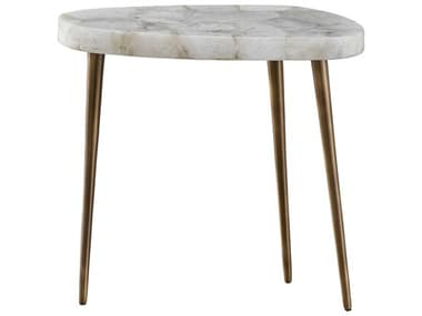 Universal Furniture Erinnv X Fino Short 19" Stone Agate Antique Satin Bronze End Table UFU225815