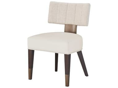 Universal Furniture Erinnv Loleta Walnut Wood Beige Fabric Upholstered Side Dining Chair UFU225D734P