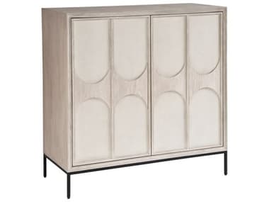 Universal Furniture Coalesce 42" Beige Rolling Fog Flat Linen Door Fronts Wine Bar Cabinet UFU301690