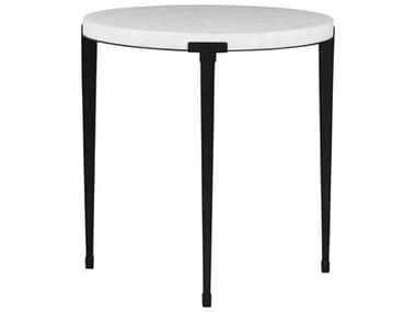 Universal Furniture Coalesce Floyd 24" Round Marble Soft Matte Black End Table UFU301811