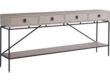 Universal Furniture Coalesce Barber 80" Rectangular Wood Rolling Fog Console Table UFU301816