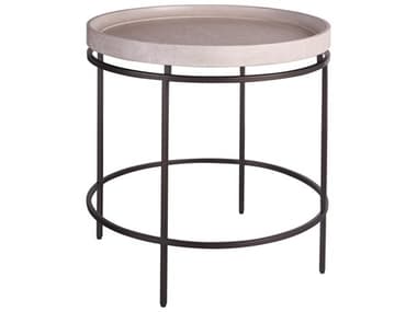 Universal Furniture Coalesce 26" Round Wood Rolling Fog End Table UFU301817
