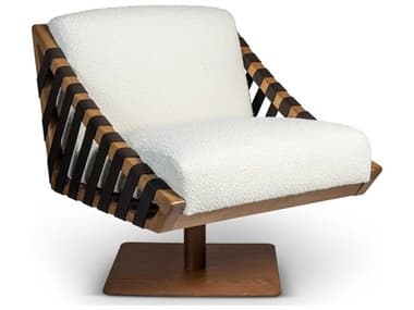 Urbia Modern Brazilian Girona Swivel 28" Cream Fabric Accent Chair URBBMJ7160704
