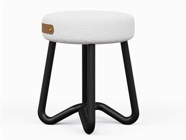 Urbia Modern Brazilian Loop Noodles Opulent Black Caramel Upholstered Accent Stool URBBMJ7186812