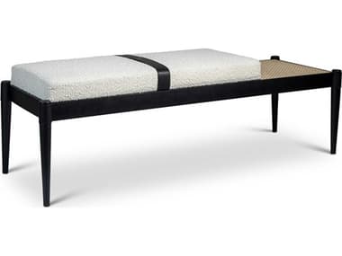 Urbia Modern Brazilian 52" Ivory Black Natural Fabric Upholstered Accent Bench URBBMJ7192406