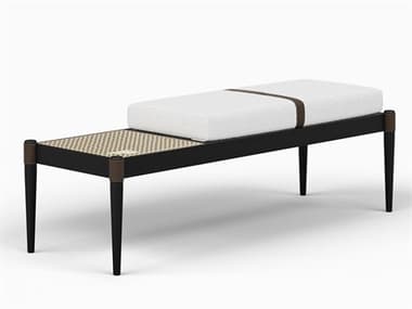 Urbia Modern Brazilian Bello Noodles Opulent Black Natural Upholstered Accent Bench URBBMJ7192412