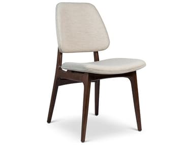 Urbia Modern Brazilian Ariel Side Chair Medley Ivory Upholstery Nogal Frame URBBSM20800106