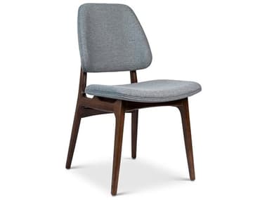 Urbia Modern Brazilian Ariel Side Chair Essence Grey Upholstery Nogal Frame URBBSM20800108