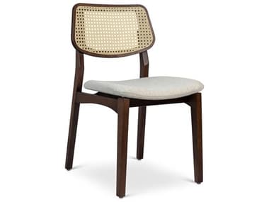 Urbia Modern Brazilian Beth Cane Side Chair Medley Ivory Seat Nogal Frame Natural Cane Webbing URBBSM20802306