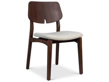 Urbia Modern Brazilian Beth Side Chair Medley Ivory Seat Nogal Frame URBBSM20805906