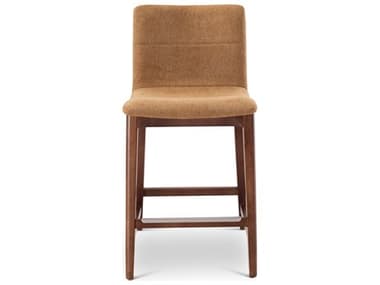 Urbia Modern Brazilian Jackpot Terracotta Nogal Upholstered Oak Wood Counter Stool URBBSM23997106