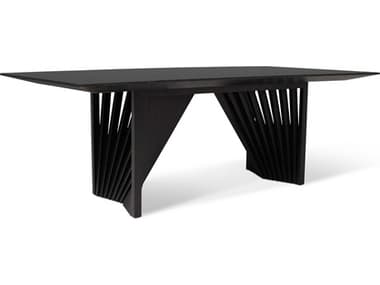 Urbia Modern Brazilian Laguna 86" Rectangular Glass Black Ebano Dining Table URBBSM9902602