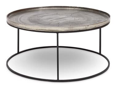 Urbia Elements Round Metal Vintage Silver Black Coffee Table URBIJSANACTVS