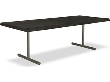 Urbia Brooks Dining Table T Base Ebonized Top Pewter Base URBILBRODT079BK0704