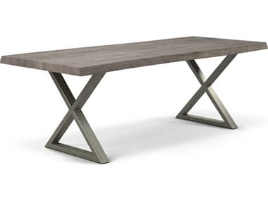 Urbia Brooks 79" Rectangular Wood Sandblasted Grey Pewter Dining Table URBILBRODT079GY0404