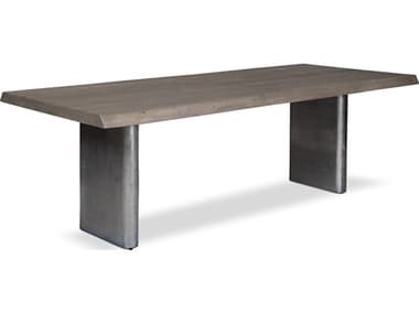 Urbia Brooks Dining Table Cast Slab Base Sandblasted Grey Top Antique Nickel Base URBILBRODT079GY0605