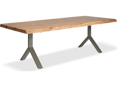 Urbia Brooks Dining Table Y Base Teak Top Pewter Base URBILBRODT079TK0504