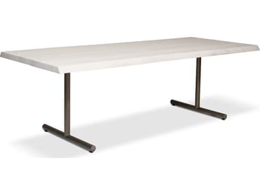 Urbia Brooks Dining Table T Base White Wash Top Brass Base URBILBRODT079WW0703