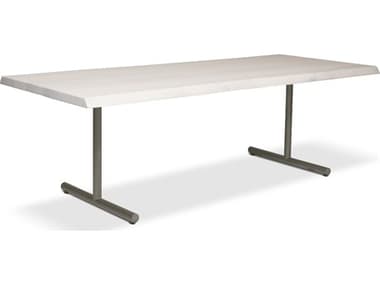 Urbia Brooks Dining Table T Base White Wash Top Pewter Base URBILBRODT079WW0704