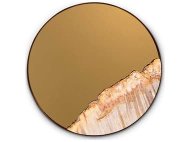 Urbia Relique Gold Natural Light Antique Brass Wall Mirror Round URBIPJDARB16LT06