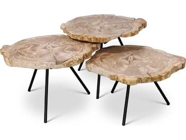 Urbia Relique Jeno Wood Natural Light Black Nesting Coffee Table URBIPJJENOCTLT