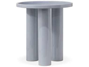 Urbia Eclat Round Metal Pearl Blue End Table URBISNF076APBL