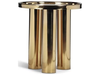 Urbia Eclat Sofia 18" Round Metal Polished Gold End Table URBISNF076CGLD