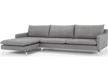 Urbia Metro Dark Grey / Polished Chrome Left Facing Two-Piece Sectional Sofa URBVSDANDLAFDGY