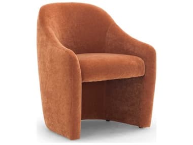 Urbia Metro Nora Pine Wood Orange Fabric Upholstered Arm Dining Chair URBVSDNORADCRUST