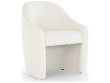 Urbia Metro Nora Pine Wood White Fabric Upholstered Arm Dining Chair URBVSDNORADCWHT
