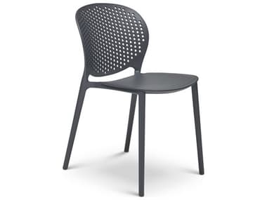 Urbia Outdoor Bailey Black Grey Recycled Plastic Dining Chair UROCDHBLYSCBKG