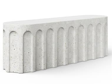 Urbia Outdoor Mixx Ivory Terrazzo Concrete Bench UROVGSATLASBENCH55IVTZ1