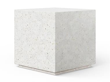 Urbia Outdoor Mixx Ivory Terrazzo Concrete Square End Table UROVGSBLOCETIVTZ1