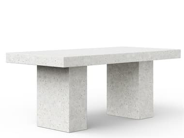 Urbia Outdoor Mixx Ivory Terrazzo Concrete Rectangular Dining Table UROVGSELCOR6IVTZ1